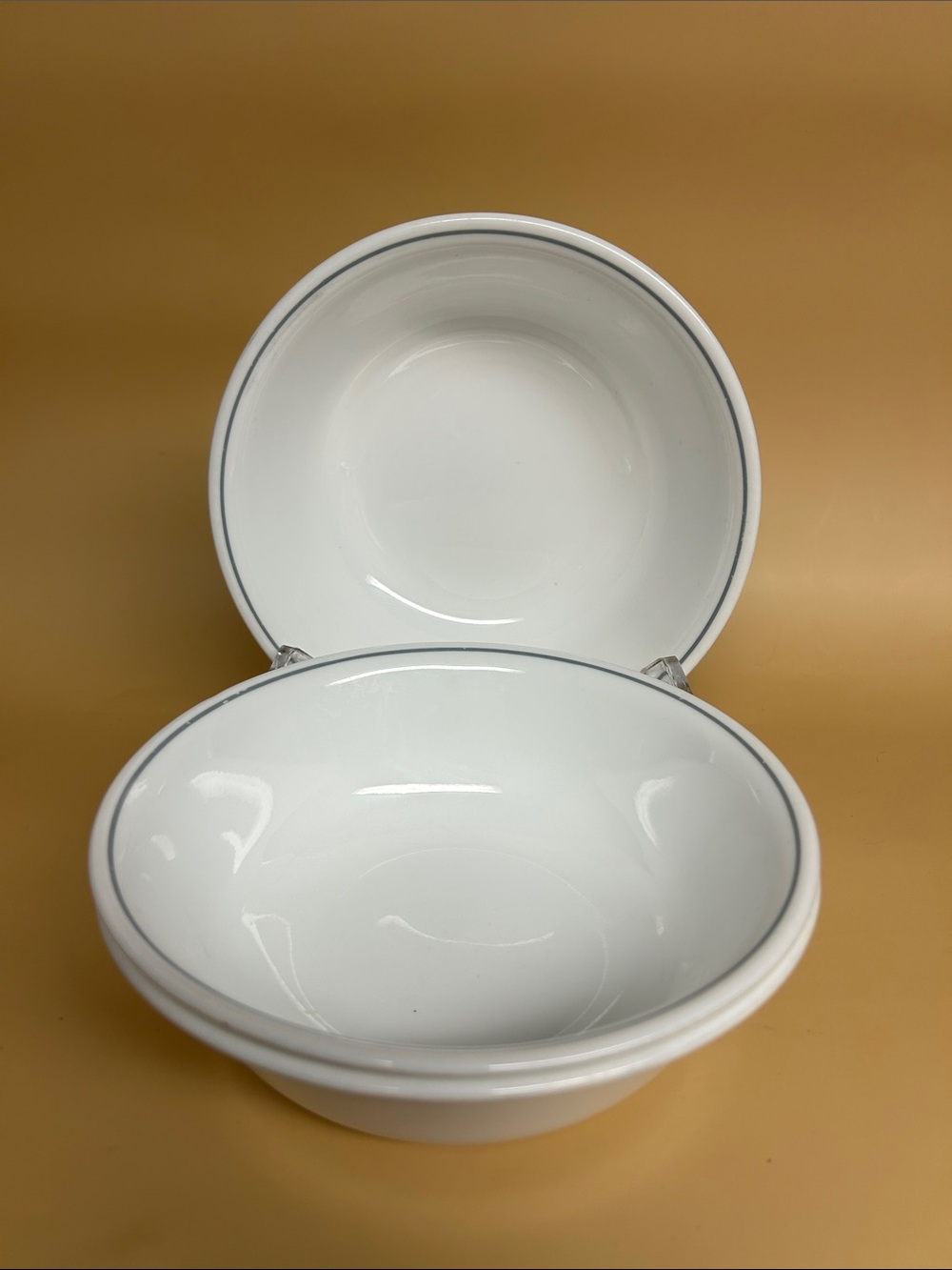 Corelle White Bowls with Gray Rim - set of 3